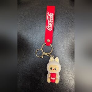 Coca-Cola Red Keychain with Cute Labubu